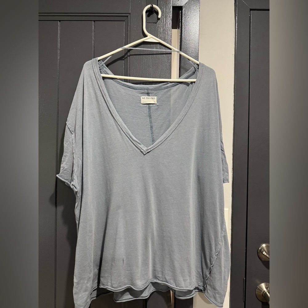 We The Free Nina V Neck Tee in Blue Mirage